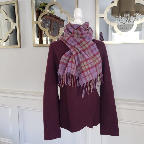 NWOT Beyond Threads Malbec Pleated Serena Peruvian Alpaca Wool Sweater Jacket LG - Picture 14 of 16